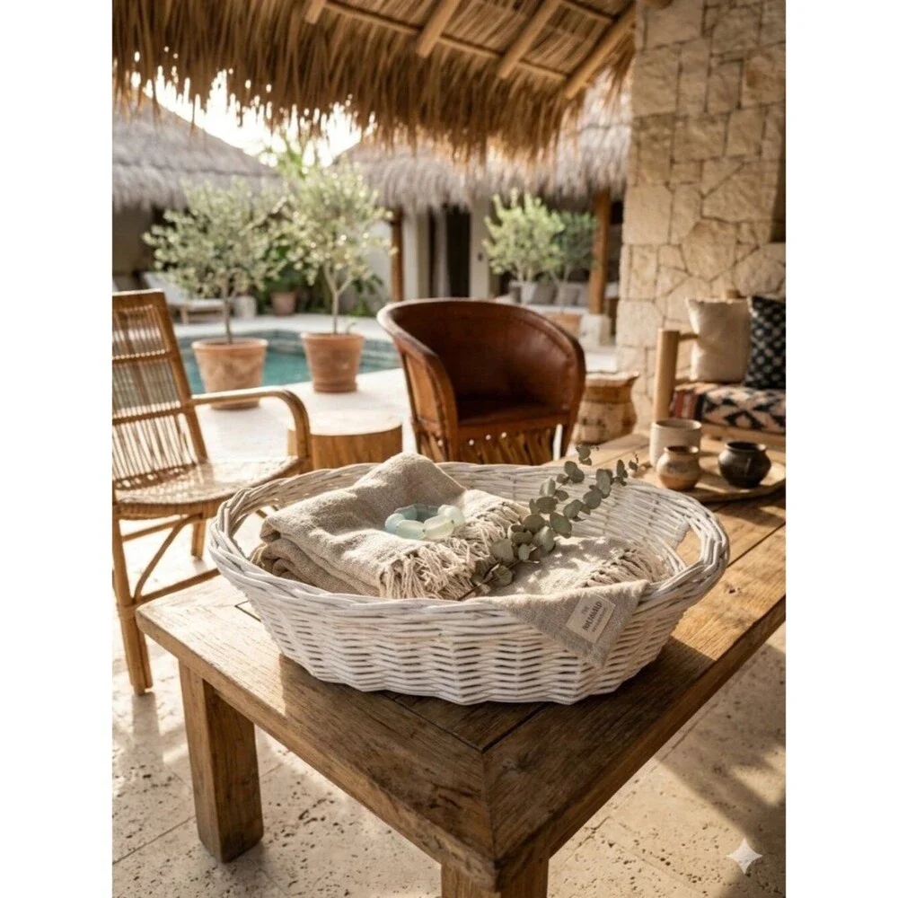 White Wicker Basket 12